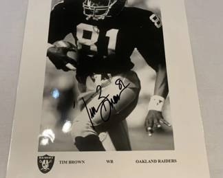 Lot # : 100f - Tim Brown, Oakland Raiders pro football player
