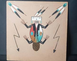 Lot # : 299 - Bobby Kee Native American sand painting
