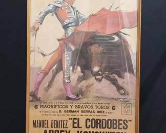 Lot # : 137 - Vintage Plaza de toros de Madrid framed poster
