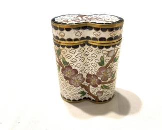 Lot # : 45f - Vintage Chinese cloisonné pill box/snuff jar
