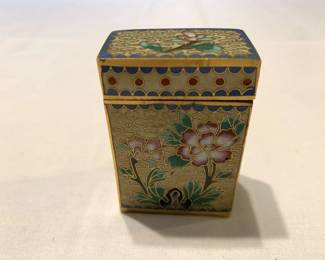 Lot # : 65f - Vintage Chinese cloisonné pill box/snuff jar
