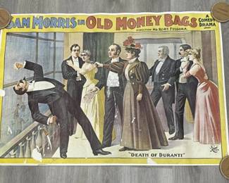 Lot # : 202z - Vintage Sam Morris "Old Money Bags" poster
