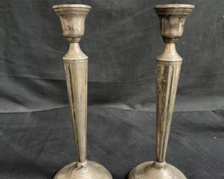 Lot # : 430 - Vintage weighted sterling candlesticks
