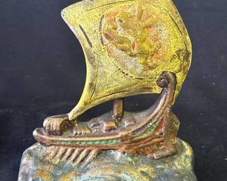 Lot # : 348z - Antique cast iron boat doorstop
