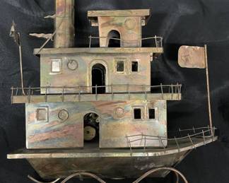 Lot # : 491v - Copper musical boat
