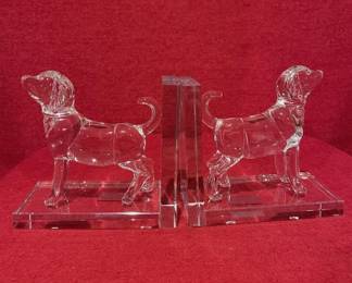 Lot # : 481v - Crystal dog bookends
