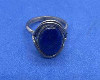Lot # : 78v - Vintage lapis and sterling ring
