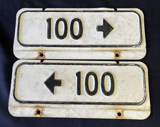 Lot # : 256z - Pair of vintage street number signs
