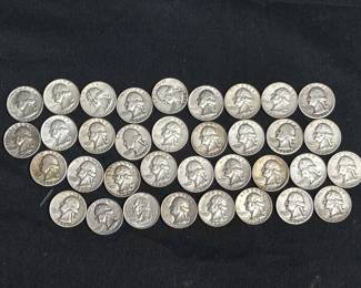 Lot # : 434 - Group of 35 vintage liberty quarters

