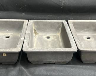 Lot # : 450 - Three ceramic bonsai tree planters
