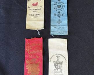 Lot # : 255z - 4 antique 1886 St Louis silk Knights Templar
