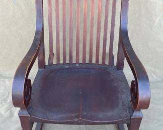 Lot # : 315z - Vintage Anglo-Indian-style hand-made wood rocking
