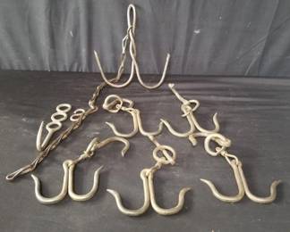Lot # : 309 - Group of vintage meat hooks made in Turkey
