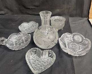 Lot # : 407 - Vintage American cut glass items
