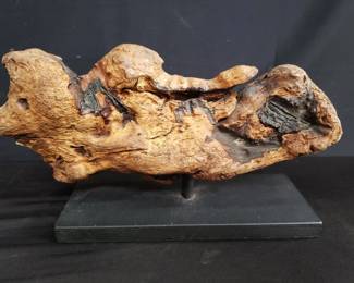 Lot # : 51 - Burl wood on stand
