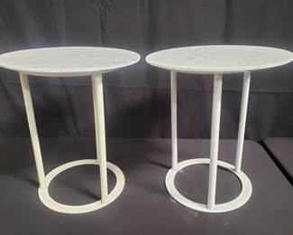 Lot # : 396 - Pair of mid century modern iron side tables
