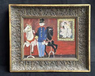 Lot # : 249 - Pencil signed, framed oil on board
