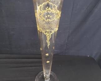 Lot # : 234 - Antique cut crystal vase with hand-applied
