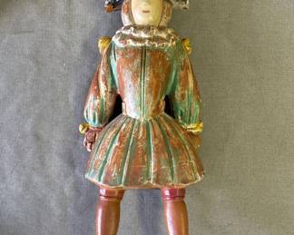 Lot # : 330z - Vintage hand painted wood medieval man sculpture
