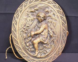 Lot # : 124 - Antique French bronze figural relief plaque
