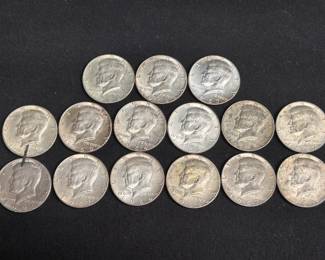 Lot # : 440 - Group of 15 Vintage John F. Kennedy half dollar
