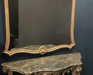 Lot # : 181r - Vintage Pier mirror and Louis XIV console table

