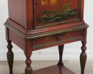 Lot # : 179 - Vintage hand painted humidor smoking stand
