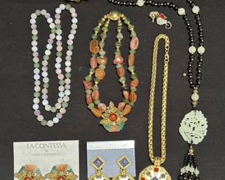 Lot # : 449 - Group of costume jewelry some semi-precious
