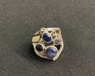 Lot # : 375v - Vintage sterling silver and stone ring
