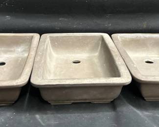 Lot # : 451 - Three ceramic bonsai tree planters
