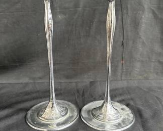 Lot # : 251 - Pair of Robert Jarvie Art Nouveau candlesticks
