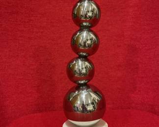 Lot # : 485v - Chrome sphere sculpture on marble base
