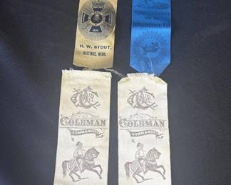 Lot # : 250z - 4 antique 1800's silk Knights Templar ribbons
