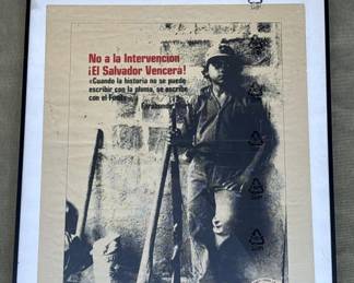 Lot # : 266z - Vintage framed Salvadoran war poster
