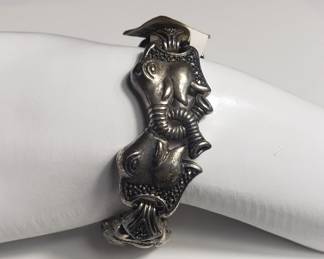 Lot # : 485 - Sterling silver elephant bracelet by Judith Jack

