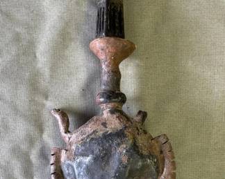 Lot # : 300z - Antique leather flask with stopper
