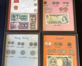 Lot # : 310z - 4 framed foreign currency

