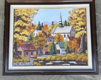 Lot # : 260z - Framed signed Linda Lee oil painting on canvas
