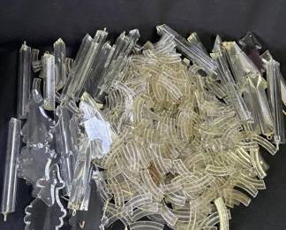 Lot # : 383z - Large group of vintage glass chandelier crystals
