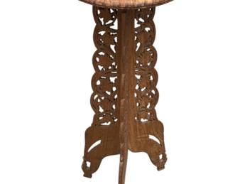Lot # : 384z - Vintage Asian carved wood folding table
