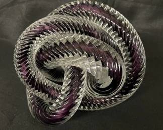 Lot # : 492v - Hand blown art glass rope knot, probably Czech
