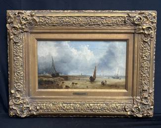 Lot # : 491 - Antique signed R.P.B. oil on canvas
