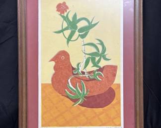 Lot # : 218 - Pencil signed, framed serigraph, "El Pollo"
