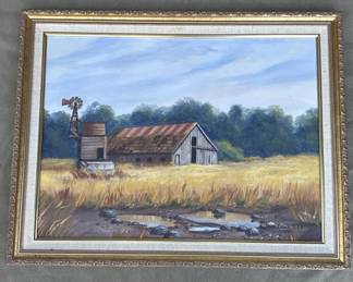 Lot # : 263z - Vintage framed signed Linda Lee oil painting on canvas
