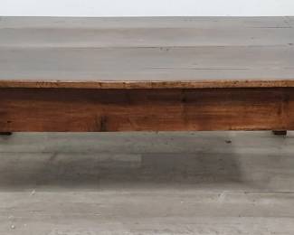 Lot # : 163 - Antique oak French country single drawer coffee
