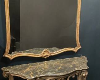 Lot # : 181r - Vintage Pier mirror and Louis XIV console table
