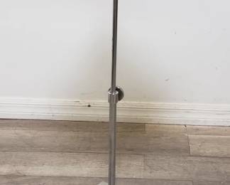 Lot # : 20 - Chrome-base adjustable side table w/beveled glass
