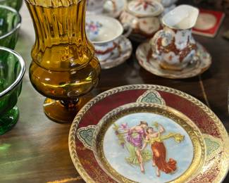 Mid century amber glass vase