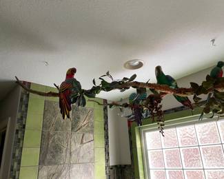 original piece hanging from bathroom ceiling