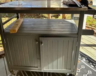 Wood top kitchen cart